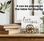 Hedgehog Wooden Box Sign -Rustic Farmhouse Live Like Someone Left the Gate Open Signs for Home Decor, Farm Cottagecore Animal Office Kitchen Bedroom Decor, Hedgehog Gifts for Women, 8x8 - Image 3