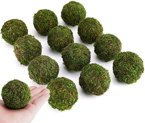 Decorative Moss Balls Set - Fake Moss Balls for Bowl Fillers, Centerpiece Decor, Home Decor, Vase Filler, Wedding Decor, Table Arrangement, Coffee Accents, DIY Crafts (Small - 2"-Set of 12) by Byher