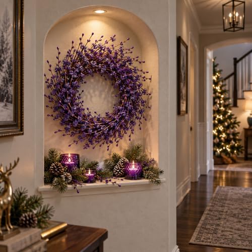10Pcs Purple Jasmine Flowers Artificial Pussy Willow Branches for Vase - Image 5
