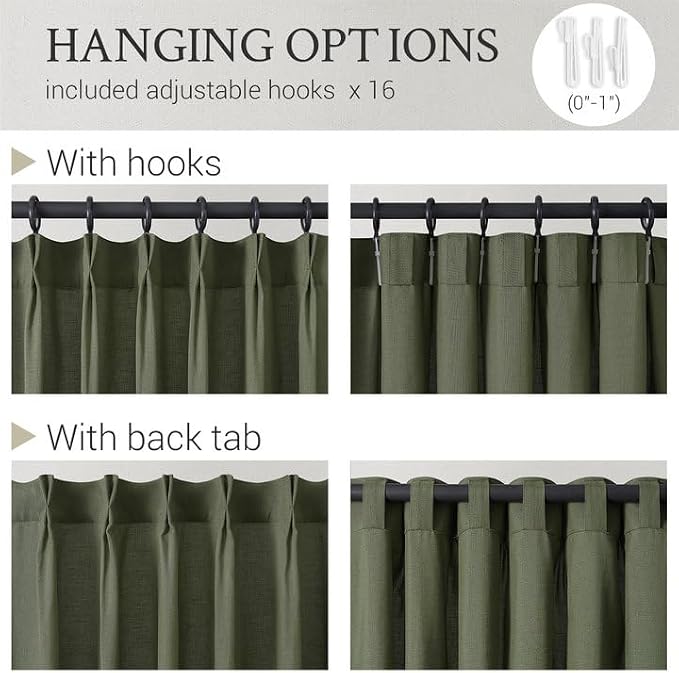 Topfinel 72 Inch Length Linen Curtains - Image 2