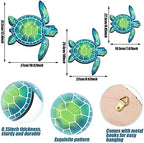 Bucherry 3 Sizes Wooden Sea Turtle Wall Decor Turtle Wall Art,Blue Green - Image 2
