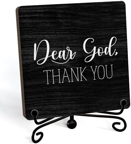 Modern Farmhouse Decor, Home Decor For Living Room, Boho Chic Aesthetic Shelf Decorations, Christian Dear God Sign, Farm House Entryway Tv Stand Fireplace Coffee Table Decoration (03) by JUSITAKEET