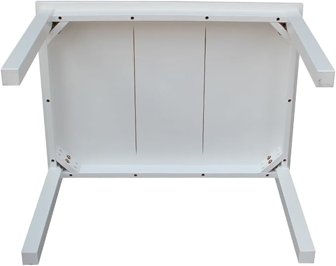 HomeStock Asian Aesthetics Table in Linen White, Made from Solid Parawood - Image 4