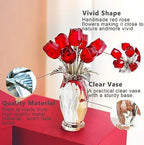 Crystal Rose Flower Figurine Bouquet Home Table Centerpiece Decor - Image 4
