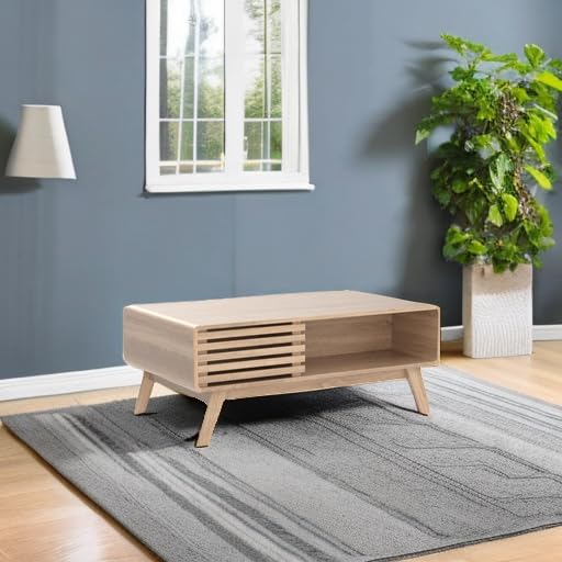 mopio Ensley Coffee Table with Storage, Mid Century Modern, Farmhouse Wood - Image 5