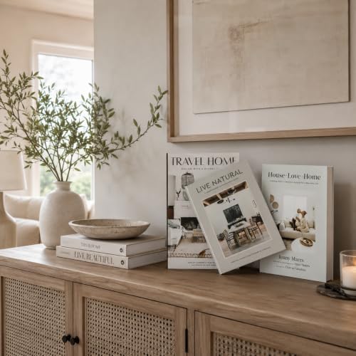 3 PCS Faux Decorative Books for Home Decor-Coffee Table Books Decor-Aesthetic Fake/Faux Books for Decoration,libros Decoration for Coffee Table, Shelf Accessories (Travel House Live Natural) by YOYMJBY