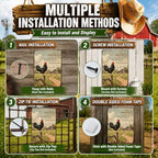 Rooster Kitchen Decor Metal Chicken Signs Farmhouse Rooster Crowing Sign Farm Fence Chicken Coop Decor for Home Garden Fence Patio Farmhouse 12x8 Inch - Image 4