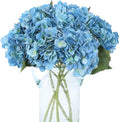 Kimura's Cabin 6pcs Hydrangea Artificial Flowers Silk Faux Hydrangeas,Blue by WeddingPartyArrangementBouquetsDecorationArtificialFlowers