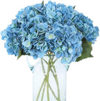 Kimura's Cabin 6pcs Hydrangea Artificial Flowers Silk Faux Hydrangeas,Blue by WeddingPartyArrangementBouquetsDecorationArtificialFlowers