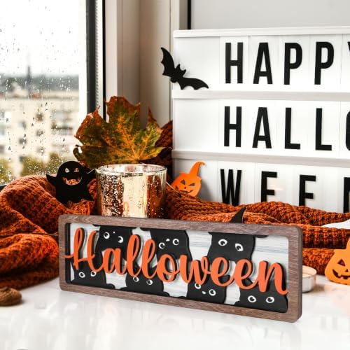 Vintage Halloween Black Cat Decorations for Office Home Table Mantel Shelf - Image 3