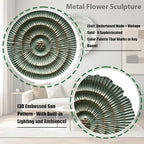 Metal Wall Sculpture, 10'' Round Textured Radiant Sunburst Wall Decor - Image 3