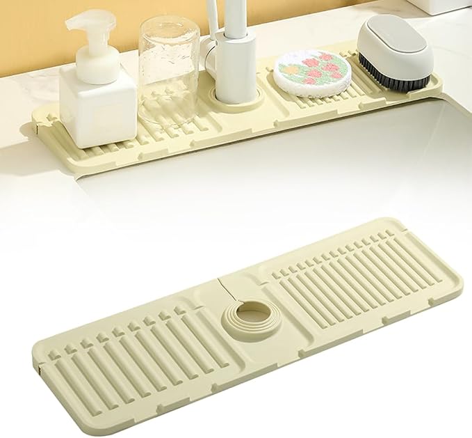 Faucet Mat for Kitchen Sink, 2024 Upgrade Faucet Guard Draining Mat Silicone by Coloday