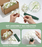 100Pcs White Hydrangea Artificial Flowers Bulk,Faux Silk Hydrangea Flowers - Image 4