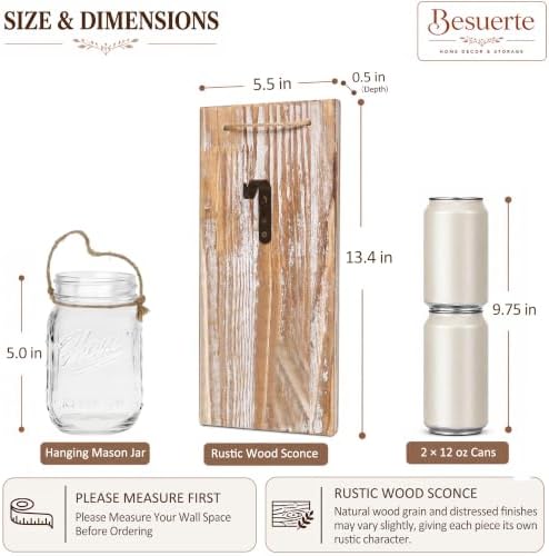 Rustic Wall Decor Set of 2, Brown - Image 3