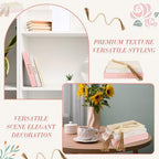 3 Set Linen Decorative Books with Beaded Garland, Classic, Light Pink - Image 6