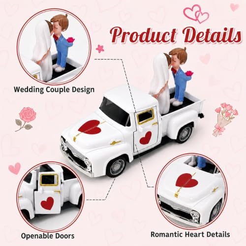Engagement Gifts for Couples, Bride and Groom Metal Wedding Truck Decor - Image 6