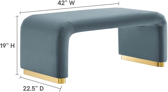 Modway EEI-6735-BRA-CAB Koda Performance Velvet Waterfall Ottoman, Brass Cadet - Image 3