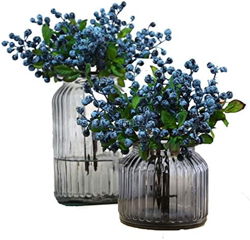 Fake Artificial Flowers California Berries Branches Picks Blueberry Fruit for Christmas Home Hotel Decorations (Blue 10 Pack) by Unknown