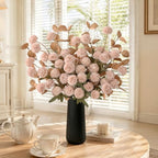 12 Pcs Realistic Fall Flowers Fake Mums with Vase, Full Silk Pompon Bulk - Image 7