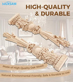 4Pcs Wood Carved Appliques Onlays Unpainted Carving Decals Mouldings Trim - Image 4