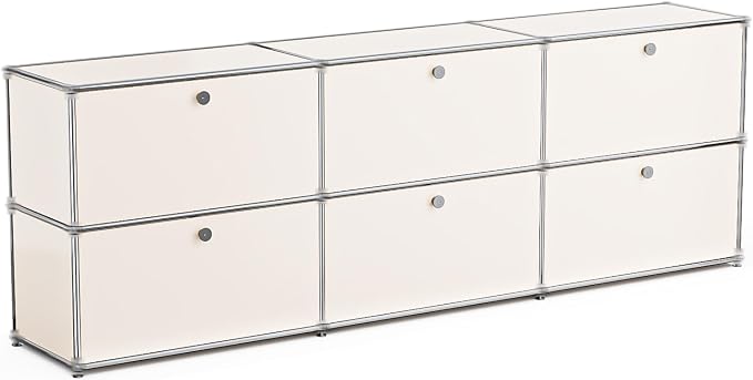 Modern Storage Cabinet White H, Home Office Cabinet, Versatile Free-Standing by ARVORAHome