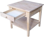 Solid Wood Spencer End Table, Unfinished - Image 11