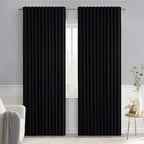 MIULEE Black Back Tab Blackout Curtains 72x84 Inch Length 2 Panels Set | Rod by MIULEE