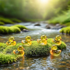 6 Pcs Mini Yellow Glass Duck Figurines Collectible Desk Decor - Image 6