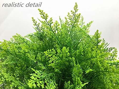 CATTREE Artificial Shrubs Bushes, Plastic Plants Fern Leaves Fake Persian Grass Wedding Indoor Outdoor Home Garden Verandah Kitchen Office Table Centerpieces Arrangements Christmas Decoration 8 pcs - Image 6