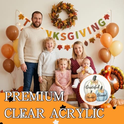 Fall Decor Thanksgiving Tabletop Pumpkin Sign, Grateful Thankful Blessed - Image 5