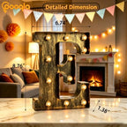 Pooqla Vintage Light Up Marquee Letters with Lights – Illuminated Industrial Style Lighted Alphabet Letter Signs - Coffee Bar Apartment Bedroom Wall Home Initials Decor A-Z - Image 4