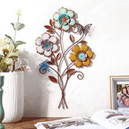 Moxweyeni Tricolor Flower Wall Decor 15 x 9.1 Inch, 2 Pieces - Image 2