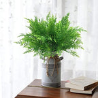 CATTREE Artificial Fern Shrubs, Plastic Boston Leaves Bushes Green Grass Fake Plants for Indoor Outdoor Garden Verandah Kitchen Office Party Table Centerpieces Wedding Christmas Decoration - 4 Pack - Image 3