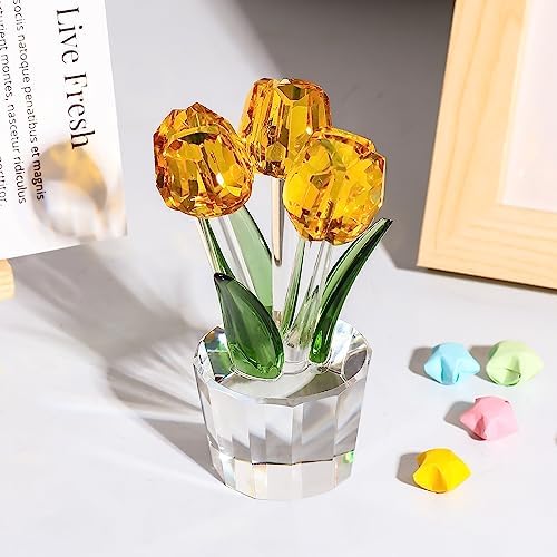 Movdyka Tulips Glass Flowers Collectible Figurines Crystal Decor - Image 5