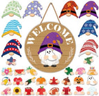 Interchangeable Gnome Welcome Sign Fall Porch Decoration by Unknown