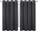Dark Grey Thermal Blackout Curtains/52 x 54 Inch/Set of 2 Panels Room Darkening - Image 2