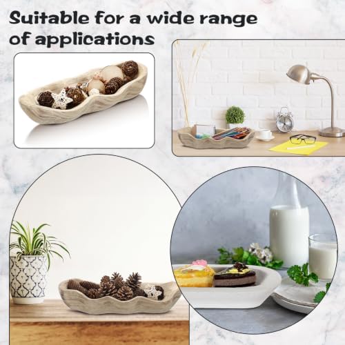 Nuogo 16 Inch Wooden Wavy Edge Dough Bowl Supplies, Light Wood Color - Image 6