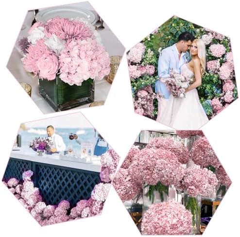 Coferset 3pcs Lifelike Real Touch Hydrangea Artificial Flowers,Pink - Image 4