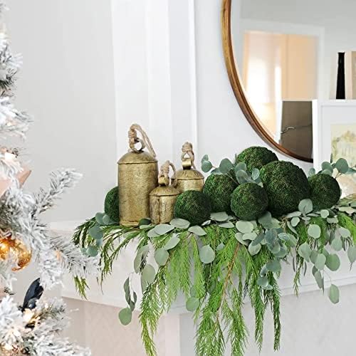 Qingbei Rina Large Green Moss Balls Decorative(4"-Set of 6) - Image 6
