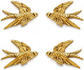 AMOIENSIS 4.75 Inch Gold Swallow Bird Wall Sculpture Set of 4 by AMOIENSIS