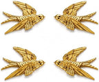 AMOIENSIS 4.75 Inch Gold Swallow Bird Wall Sculpture Set of 4 by AMOIENSIS
