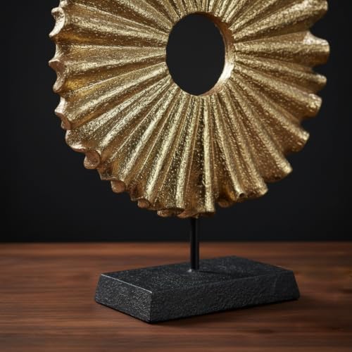 Modern Abstract Round Decorative Sculpture, Dining Living Room Desk Decor,Geometric Home Decor Statues,Shelf Top Decor Aesthetics, Coffee Tables or Office Shelves（Golden） - Image 4