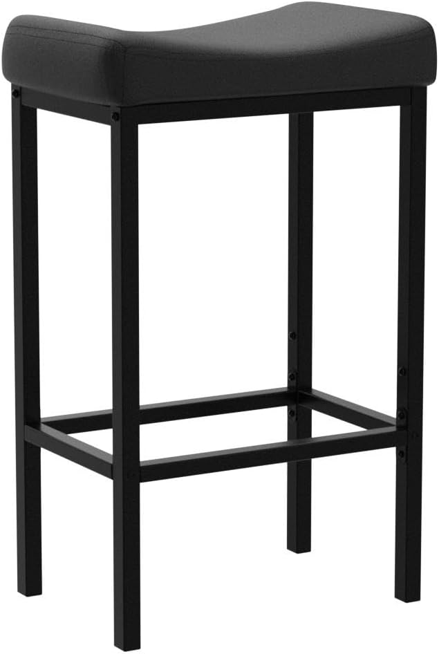 HOOBRO Bar Stools, Counter Height Stools, Saddle Barstools - Image 5