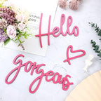 Blulu Hello Gorgeous Sign Wall Decor Wooden Words Minimalist Art, Pink - Image 5