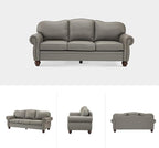 81" Genuine Leather Sofa, Classic 3-Seater Couchs - Image 7