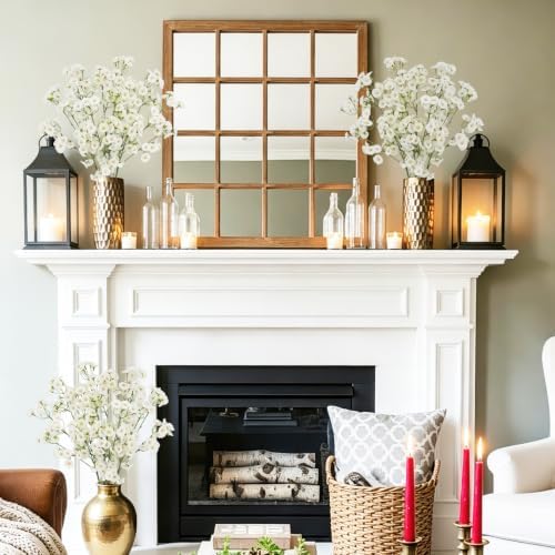3Pcs Artificial Wildflowers White Long Stem Faux Silk Flowers for Tall Vase - Image 5