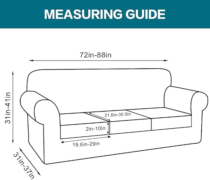 Turquoize 4 Piece Sofa Slipcover Sofa Covers - Image 2