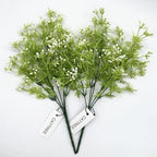 CATTREE Artificial Plants, Faux Plastic Pearl Flowers Gypsophila Shrubs Fake Grass Simulation Greenery Bushes Indoor Outdoor Home Decor Garden Yard Verandah Wedding Bridal Bouquet Decoration 4 Bundles - Image 6