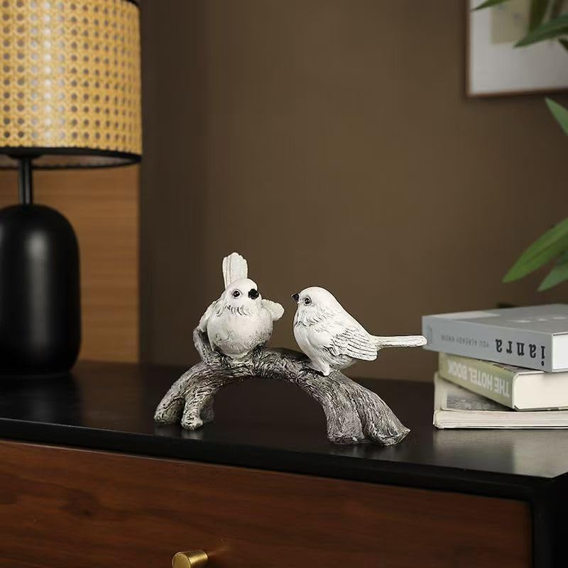 Resin Love Birds on Branch - 9.8 Inch Couple Bird Statue, Romantic Home Decor Gift for Valentine's Day, Wedding, Anniversary - Desk, Shelf, Bedroom, Office and Garden Decor - Image 4