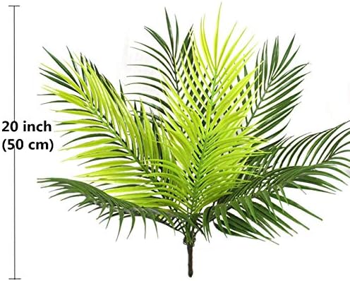 CATTREE Artificial Plants, Fake Tropical Palm Plastic Shrubs Fern Leaves Grass Coconut Tree Faux Bushes Indoor Outdoor Home Garden Verandah Office Table Centerpieces Arrangements DIY Decoration 1 Pack - Image 5
